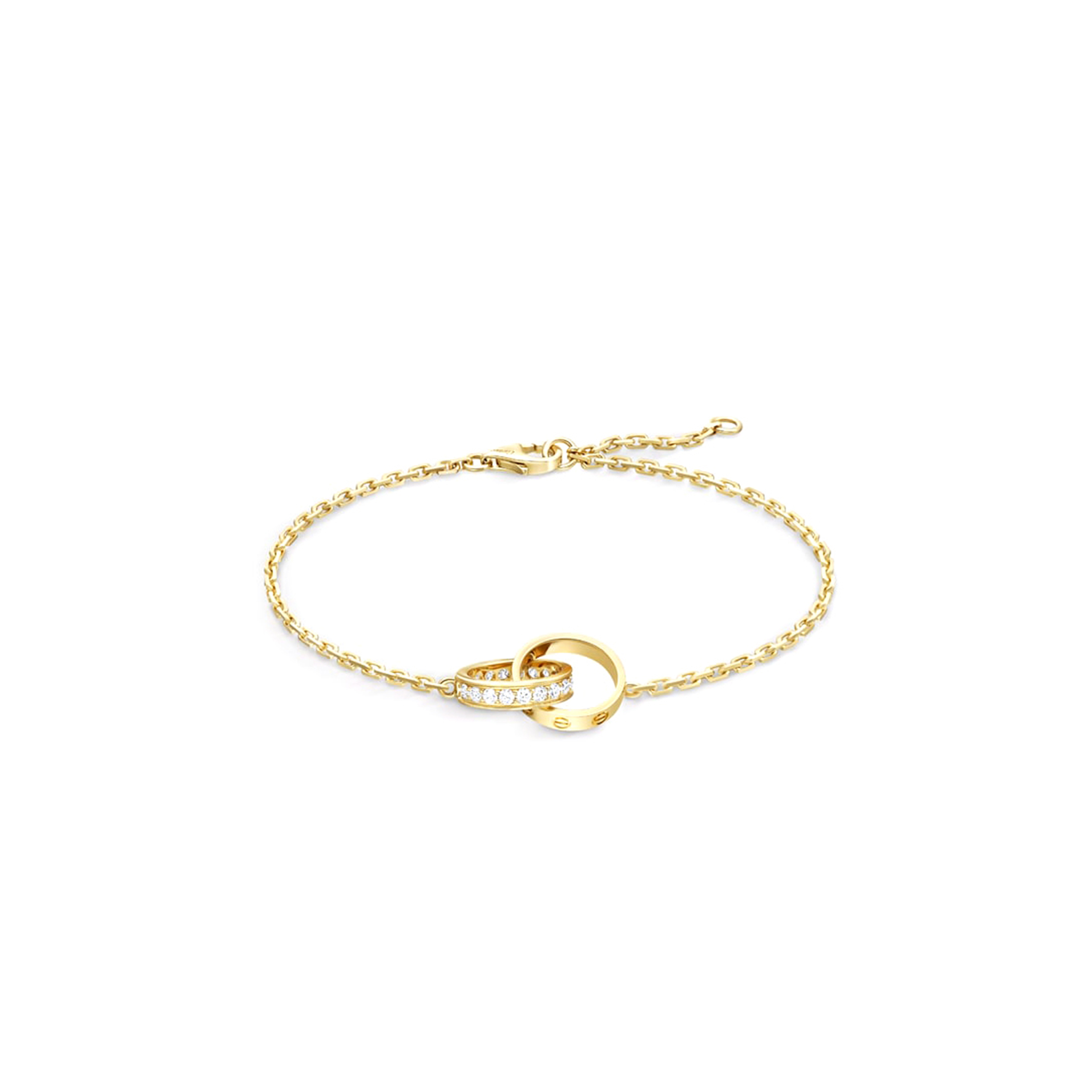 CARTIER LOVE BRACELET, ON CHAIN, HALF-PAVED REF. B6084300
